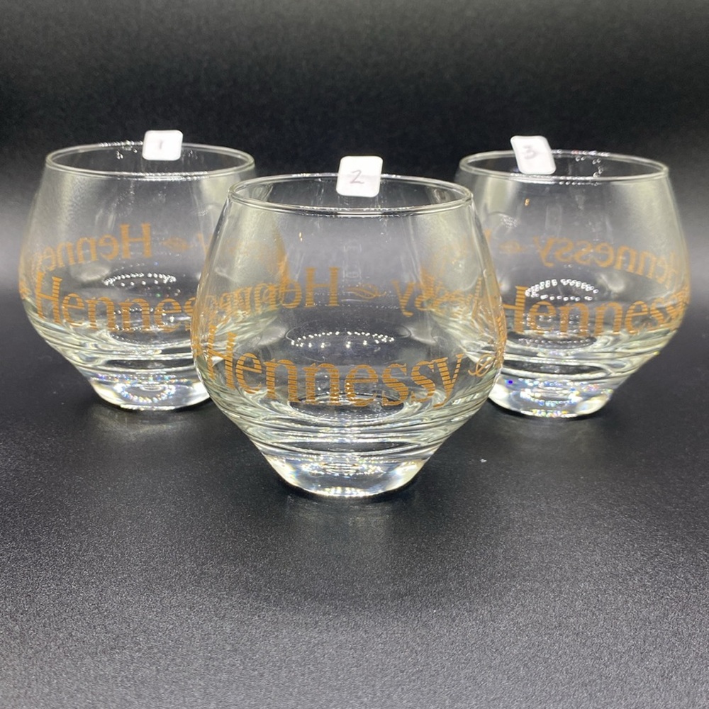 Vintage Hennessy Cognac Snifter Glasses with bubble base Set of 3